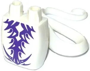 Lower Body, Serpent with Molded Flexible Rubber (Same Color) Tail and Printed Dark Purple Tribal Symbol Tattoos Pattern