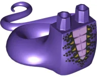 Lower Body, Serpent with Molded Flexible Rubber (Same Color) Tail and Printed Black Scales with Gold Spikes Pattern