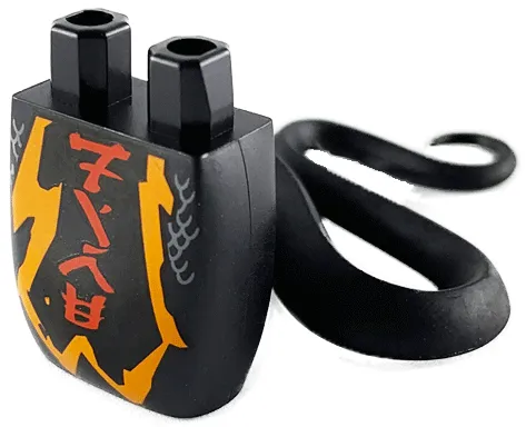 Lower Body, Serpent with Molded Flexible Rubber (Same Color) Tail and Printed Scales, Orange Highlight and Red Ninjago Logogram 'FIRE' Pattern