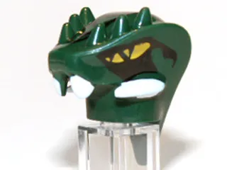 Minifigure, Head, Modified Snake with Horns and Black Scales Pattern (Lizaru)