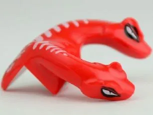 Minifigure, Head, Modified Snake Two-Headed with White Scales Pattern