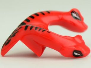 Minifigure, Head, Modified Snake Two-Headed with Black Scales Pattern