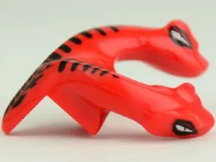 Minifigure, Head, Modified Snake Two-Headed with Black Scales Pattern