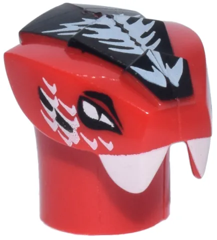 Minifigure, Head, Modified Snake with White and Black Scales Pattern