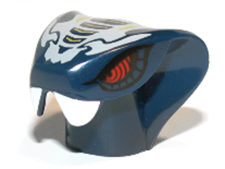 Minifigure, Head, Modified Snake with Light Bluish Gray and Yellow Scales Pattern (Mezmo)