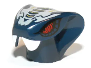 Minifigure, Head, Modified Snake with Light Bluish Gray and Yellow Scales Pattern (Mezmo)