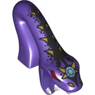 Minifigure, Head, Modified Snake Long Neck with Open Mouth with Red Eyes, Bright Light Blue Gem and Black Scales and Gold Spikes Pattern (Pythor)