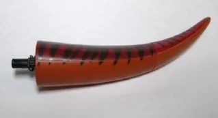Dinosaur Tail Tyrannosaurus rex / Brachiosaurus with Black Rotation Joint Pin and Dark Red Top with Dark Brown Stripes Pattern