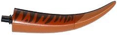 Dinosaur Tail Tyrannosaurus rex / Brachiosaurus with Black Rotation Joint Pin and Dark Orange Top with Dark Brown Stripes Pattern