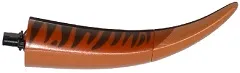 Dinosaur Tail Tyrannosaurus rex / Brachiosaurus with Black Rotation Joint Pin and Dark Orange Top with Dark Brown Stripes Pattern
