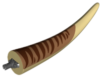 Dinosaur Tail Tyrannosaurus rex / Brachiosaurus with Black Rotation Joint Pin and Medium Nougat Top with Dark Brown Stripes Pattern