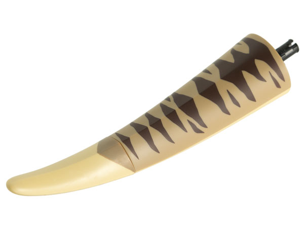 Dinosaur Tail Tyrannosaurus rex / Brachiosaurus with Black Rotation Joint Pin and Dark Tan Top with Thick and Thin Dark Brown Stripes Pattern