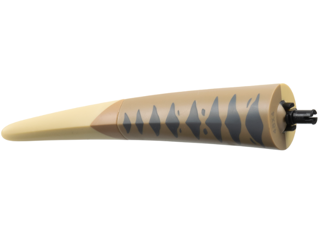 Dinosaur Tail Tyrannosaurus rex / Brachiosaurus with Black Rotation Joint Pin and Dark Tan Top with Dark Bluish Gray Stripes Pattern