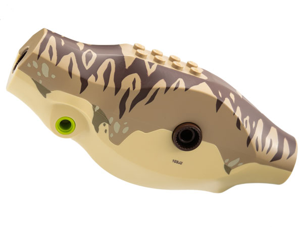 Dinosaur Body Tyrannosaurus rex with Dark Tan Top with Dark Brown Stripes Pattern