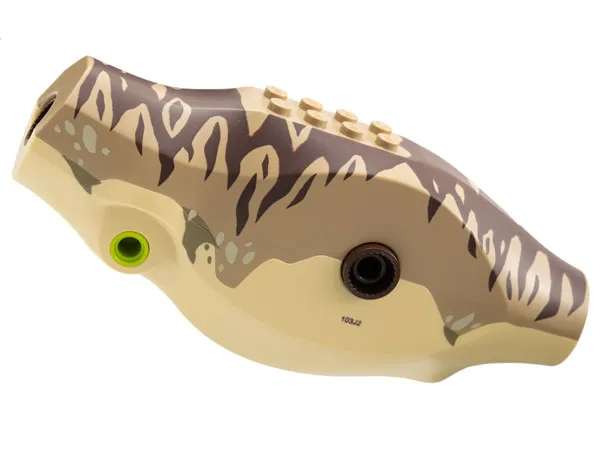 Dinosaur Body Tyrannosaurus rex with Dark Tan Top with Dark Brown Stripes Pattern