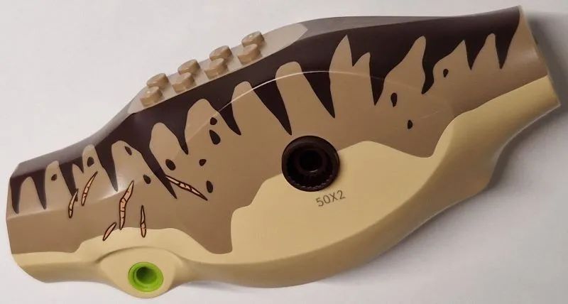 Dinosaur Body Tyrannosaurus rex with Dark Tan Top with Dark Brown Thick Stripes and Nougat Thin Stripes Pattern