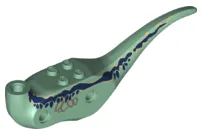 Dinosaur Body Raptor with Dark Blue Stripes and Spots and Dark Tan Markings on Sides Pattern