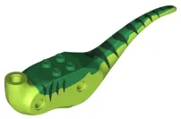 Dinosaur Body Raptor with Green Top with Dark Green Stripes Pattern