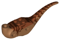 Dinosaur Body Raptor with Dark Orange Top and Dark Brown Stripes Pattern