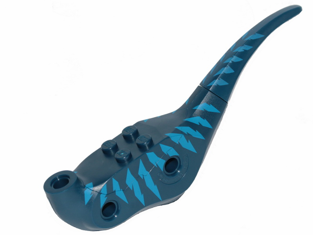 Dinosaur Body Raptor with Blue Stripes Pattern