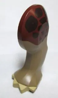 Dinosaur Leg Small (Front) Triceratops / Stegosaurus with Pin, Tan Nails and Reddish Brown and Dark Brown Pattern - Left