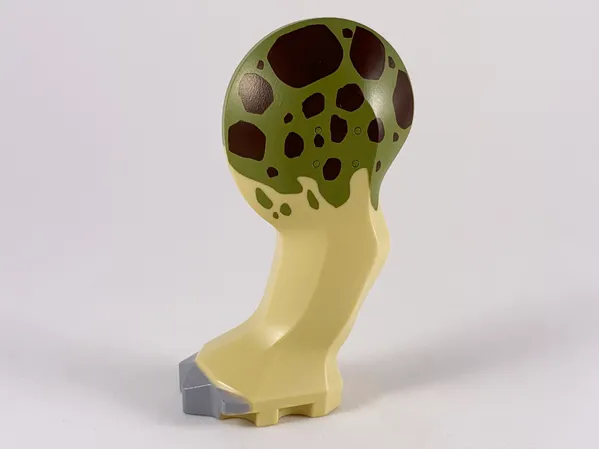 Dinosaur Leg Small (Front) Triceratops / Stegosaurus with Pin, Light Bluish Gray Claws and Olive Green and Dark Brown Pattern - Left