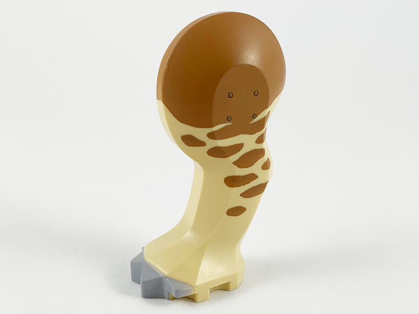 Dinosaur Leg Small (Front) Triceratops / Stegosaurus with Pin, Light Bluish Gray Claws and Medium Nougat Top and Splotches Pattern - Left