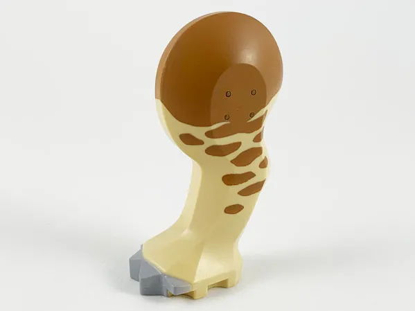 Dinosaur Leg Small (Front) Triceratops / Stegosaurus with Pin, Light Bluish Gray Claws and Medium Nougat Top and Splotches Pattern - Left