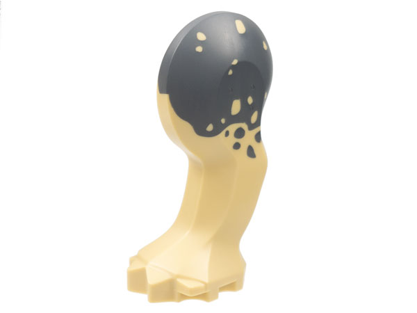 Dinosaur Leg Small (Front) Triceratops / Stegosaurus with Pin, Dark Bluish Gray Top and Spots Pattern - Left