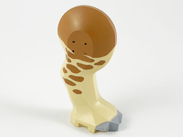 Dinosaur Leg Small (Front) Triceratops / Stegosaurus with Pin, Light Bluish Gray Claws and Medium Nougat Top and Splotches Pattern - Right