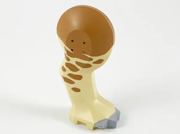 Dinosaur Leg Small (Front) Triceratops / Stegosaurus with Pin, Light Bluish Gray Claws and Medium Nougat Top and Splotches Pattern - Right