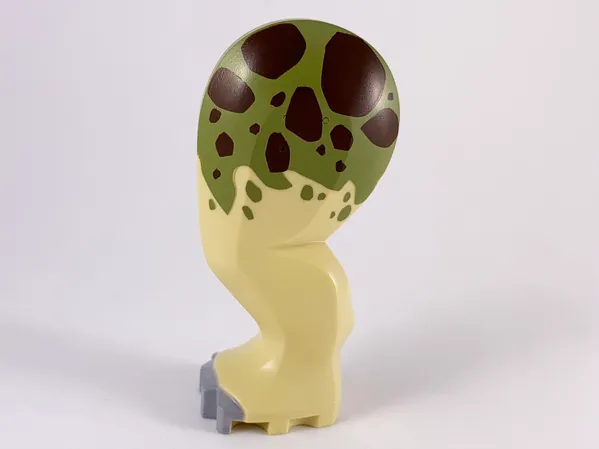 Dinosaur Leg Large (Rear) Triceratops / Stegosaurus with Pin, Light Bluish Gray Claws and Olive Green and Dark Brown Pattern - Left