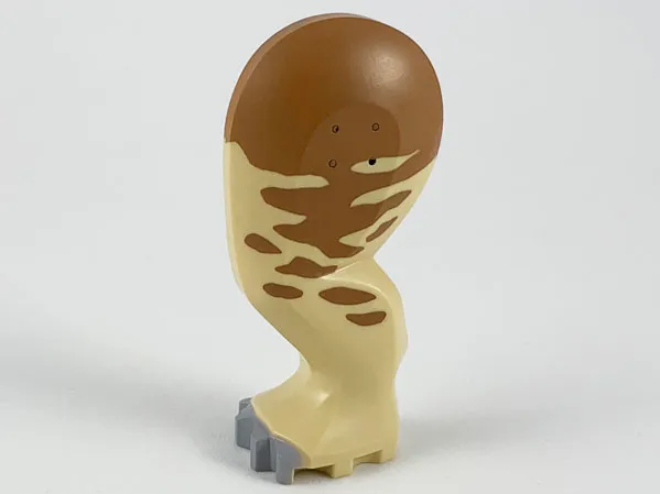 Dinosaur Leg Large (Rear) Triceratops / Stegosaurus with Pin, Light Bluish Gray Claws and Medium Nougat Top and Splotches Pattern - Left