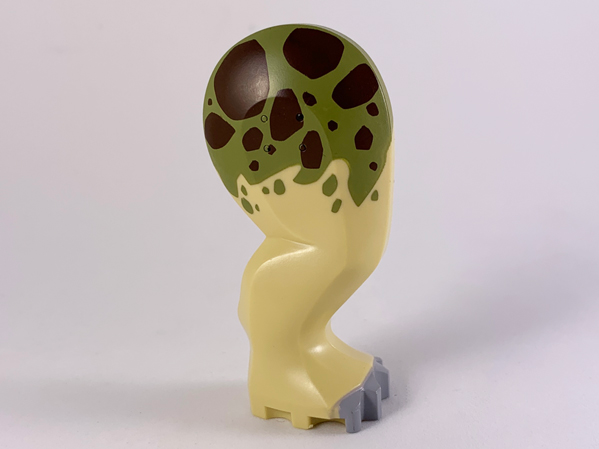 Dinosaur Leg Large (Rear) Triceratops / Stegosaurus with Pin, Light Bluish Gray Claws and Olive Green and Dark Brown Pattern - Right