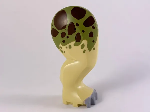 Dinosaur Leg Large (Rear) Triceratops / Stegosaurus with Pin, Light Bluish Gray Claws and Olive Green and Dark Brown Pattern - Right