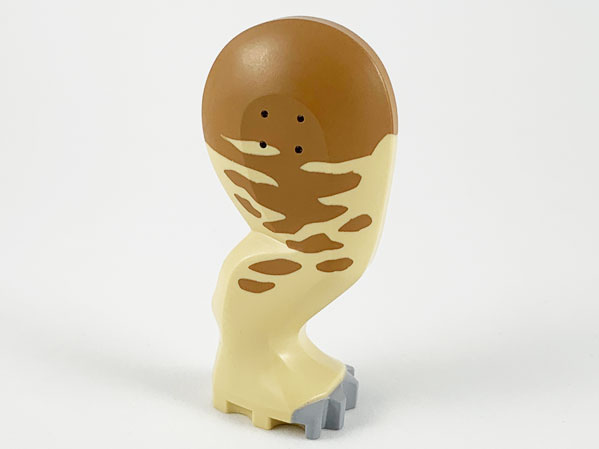 Dinosaur Leg Large (Rear) Triceratops / Stegosaurus with Pin, Light Bluish Gray Claws and Medium Nougat Top and Splotches Pattern - Right