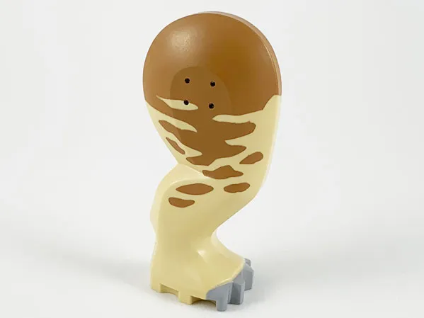 Dinosaur Leg Large (Rear) Triceratops / Stegosaurus with Pin, Light Bluish Gray Claws and Medium Nougat Top and Splotches Pattern - Right