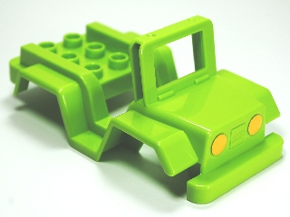 Duplo Car Body Jeep with Headlights Pattern