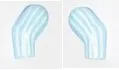Arm, (Matching Left and Right) Pair with Light Aqua Stripes Pattern