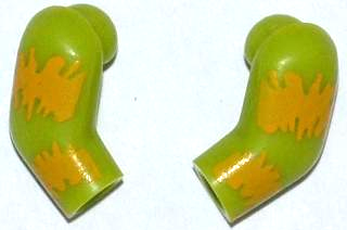 Arm, (Matching Left and Right) Pair with Bright Light Orange Tie-Dyed Stripes Pattern