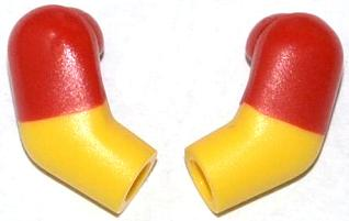 Arm, (Matching Left and Right) Pair with Molded Red Short Sleeves  Pattern