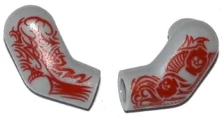 Arm, (Matching Left and Right) Pair with Red Tattoo Pattern