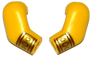 Arm, (Matching Left and Right) Pair with Gold Wristbands with 3 Circles Pattern