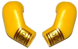 Arm, (Matching Left and Right) Pair with Gold Wristbands with 3 Circles Pattern
