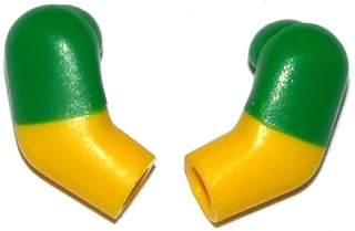 Arm, (Matching Left and Right) Pair with Molded Green Short Sleeves  Pattern