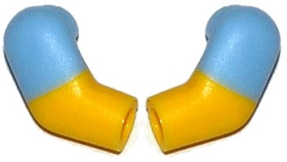 Arm, (Matching Left and Right) Pair with Molded Bright Light Blue Short Sleeves  Pattern