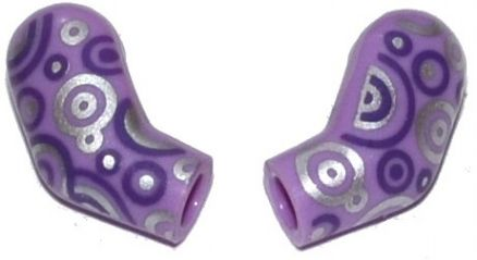 Arm, (Matching Left and Right) Pair with Dark Purple and Silver Circles Pattern