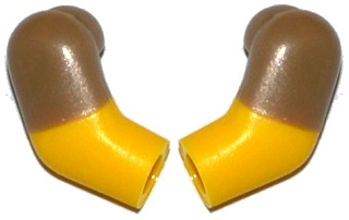 Arm, (Matching Left and Right) Pair with Molded Dark Tan Short Sleeves  Pattern