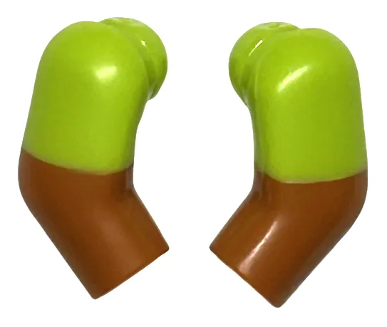 Arm, (Matching Left and Right) Pair with Molded Lime Short Sleeves  Pattern
