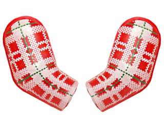 Arm, (Matching Left and Right) Pair with Plaid Shirt with Green Dotted Lines Pattern